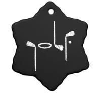 Golf Minimalist Logo Women Golf Fan Golfer Ceramic Star Ornament