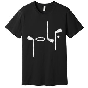 Golf Minimalist Logo Women Golf Fan Golfer Premium T-Shirt