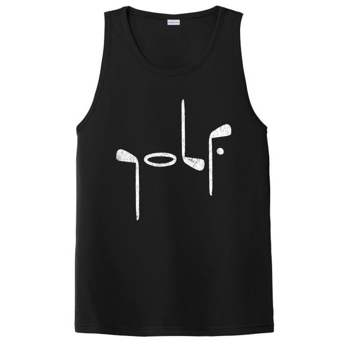 Golf Minimalist Logo Women Golf Fan Golfer PosiCharge Competitor Tank