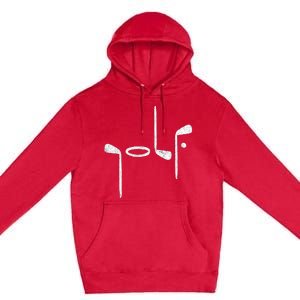 Golf Minimalist Logo Women Golf Fan Golfer Premium Pullover Hoodie