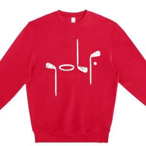 Golf Minimalist Logo Women Golf Fan Golfer Premium Crewneck Sweatshirt