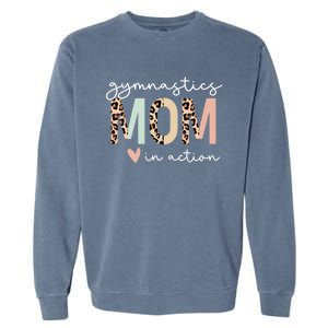 Gymnastics Mom Leopard Meaningful Gift Garment-Dyed Sweatshirt