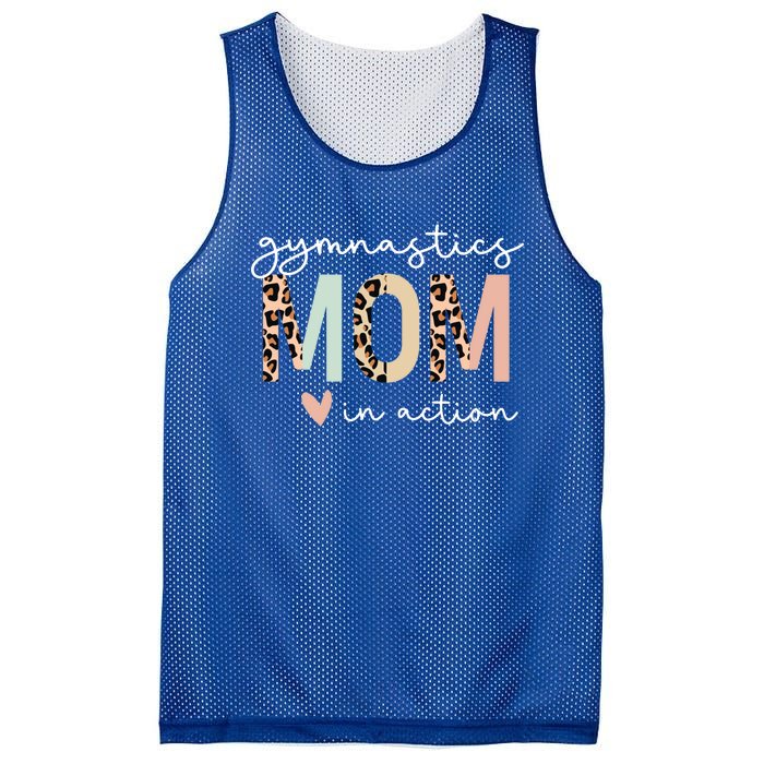 Gymnastics Mom Leopard Meaningful Gift Mesh Reversible Basketball Jersey Tank