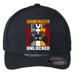 Grand Master Level Unlocked Video Gaming Expert Gamer Funny Gift Flexfit Unipanel Trucker Cap