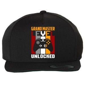 Grand Master Level Unlocked Video Gaming Expert Gamer Funny Gift Wool Snapback Cap