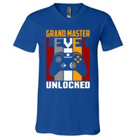 Grand Master Level Unlocked Video Gaming Expert Gamer Funny Gift V-Neck T-Shirt