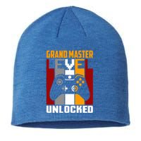 Grand Master Level Unlocked Video Gaming Expert Gamer Funny Gift Sustainable Beanie