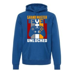 Grand Master Level Unlocked Video Gaming Expert Gamer Funny Gift Premium Hoodie