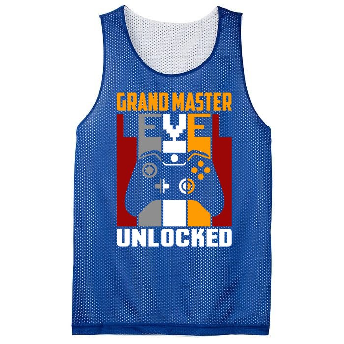 Grand Master Level Unlocked Video Gaming Expert Gamer Funny Gift Mesh Reversible Basketball Jersey Tank