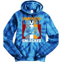 Grand Master Level Unlocked Video Gaming Expert Gamer Funny Gift Tie Dye Hoodie