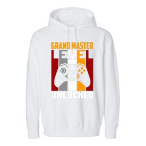 Grand Master Level Unlocked Video Gaming Expert Gamer Funny Gift Garment-Dyed Fleece Hoodie