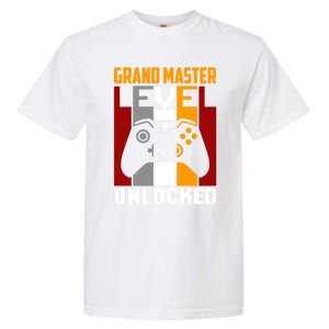 Grand Master Level Unlocked Video Gaming Expert Gamer Funny Gift Garment-Dyed Heavyweight T-Shirt