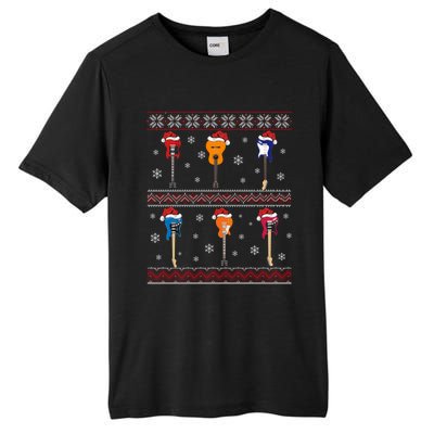 Guitar Music Lover Xmas Gift Ugly Bass Guitar Christmas Gift Tall Fusion ChromaSoft Performance T-Shirt