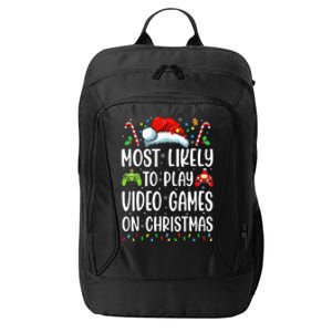 Gamer Most Likely To Play Video Games On Christmas City Backpack