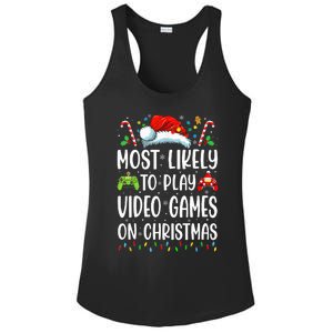 Gamer Most Likely To Play Video Games On Christmas Ladies PosiCharge Competitor Racerback Tank