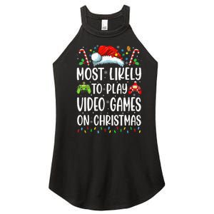 Gamer Most Likely To Play Video Games On Christmas Women's Perfect Tri Rocker Tank