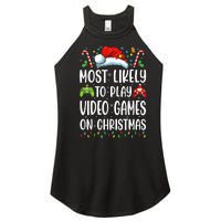 Gamer Most Likely To Play Video Games On Christmas Women's Perfect Tri Rocker Tank