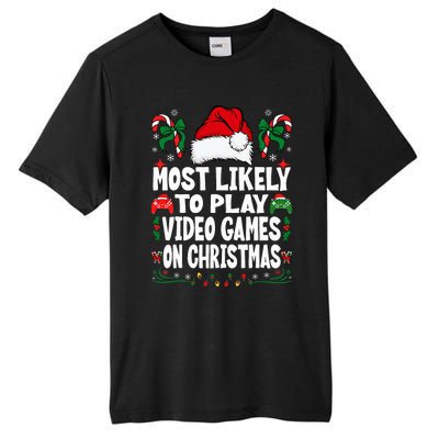 Gamer Most Likely To Play Video Games On Christmas Tall Fusion ChromaSoft Performance T-Shirt