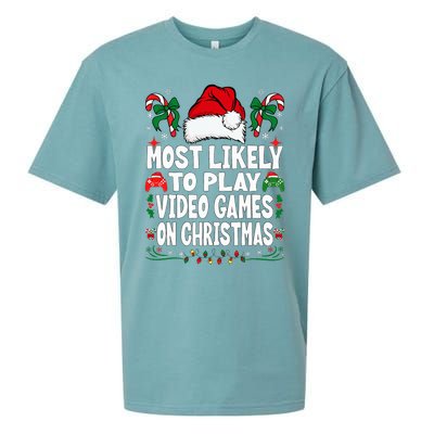 Gamer Most Likely To Play Video Games On Christmas Sueded Cloud Jersey T-Shirt