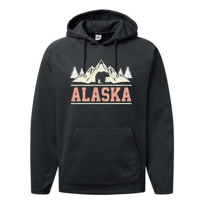 Glacier Mountain Landscape Alaskan Bear Wildlife Alaska Performance Fleece Hoodie