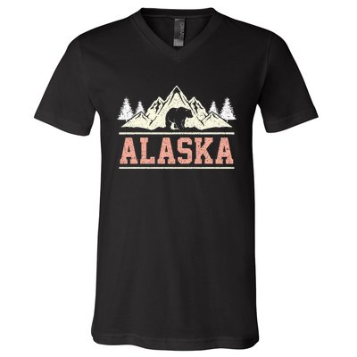 Glacier Mountain Landscape Alaskan Bear Wildlife Alaska V-Neck T-Shirt