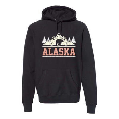 Glacier Mountain Landscape Alaskan Bear Wildlife Alaska Premium Hoodie