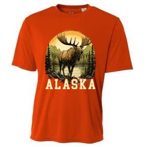 Glacier Mountain Landscape Alaskan Wildlife Alaska Moose Cooling Performance Crew T-Shirt