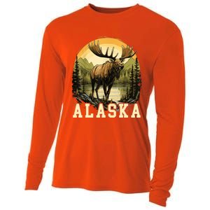 Glacier Mountain Landscape Alaskan Wildlife Alaska Moose Cooling Performance Long Sleeve Crew