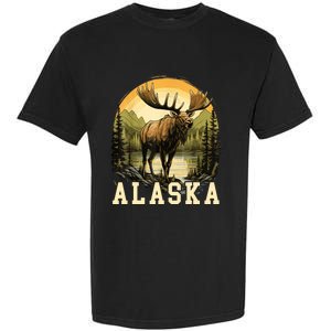 Glacier Mountain Landscape Alaskan Wildlife Alaska Moose Garment-Dyed Heavyweight T-Shirt