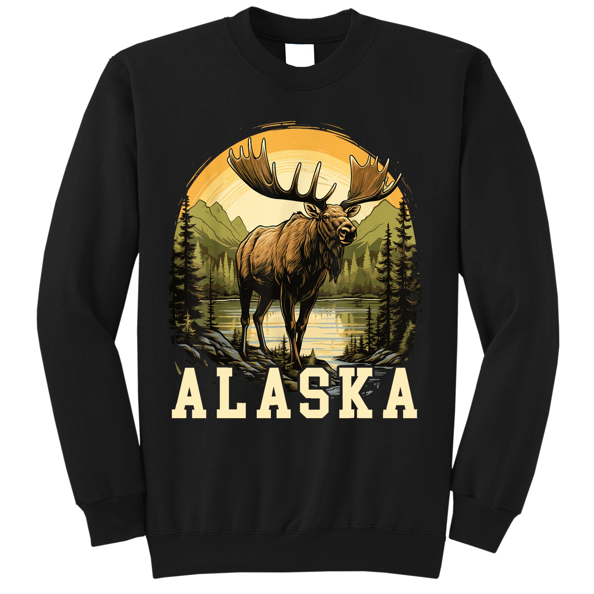 Glacier Mountain Landscape Alaskan Wildlife Alaska Moose Sweatshirt