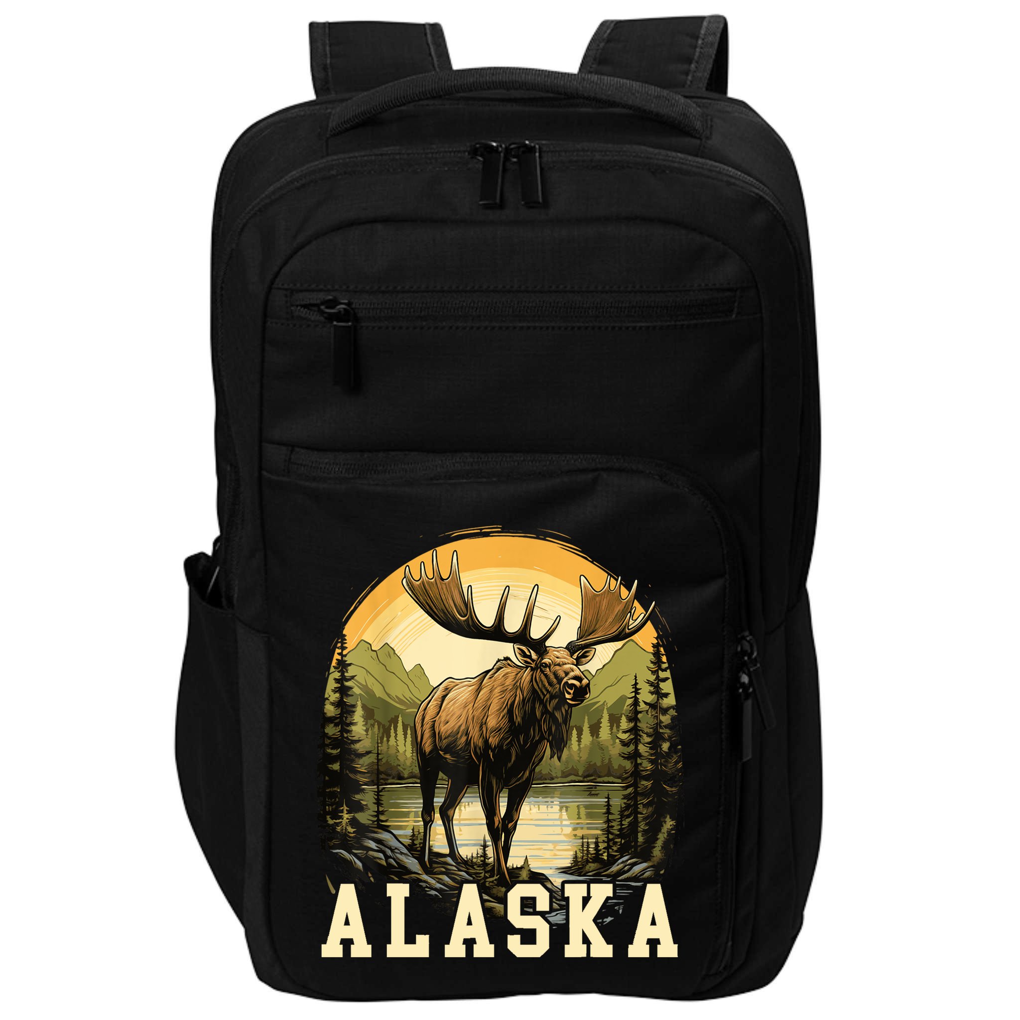 Glacier Mountain Landscape Alaskan Wildlife Alaska Moose Impact Tech Backpack