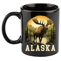 Glacier Mountain Landscape Alaskan Wildlife Alaska Moose 11oz C Handle Ceramic Mug