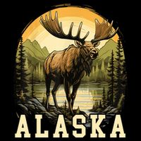 Glacier Mountain Landscape Alaskan Wildlife Alaska Moose Drawstring Bag