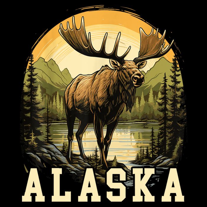 Glacier Mountain Landscape Alaskan Wildlife Alaska Moose Drawstring Bag