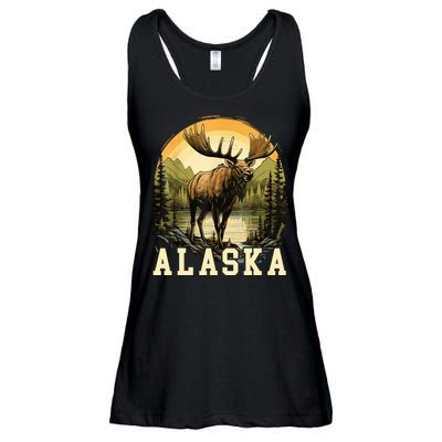 Glacier Mountain Landscape Alaskan Wildlife Alaska Moose Ladies Essential Flowy Tank