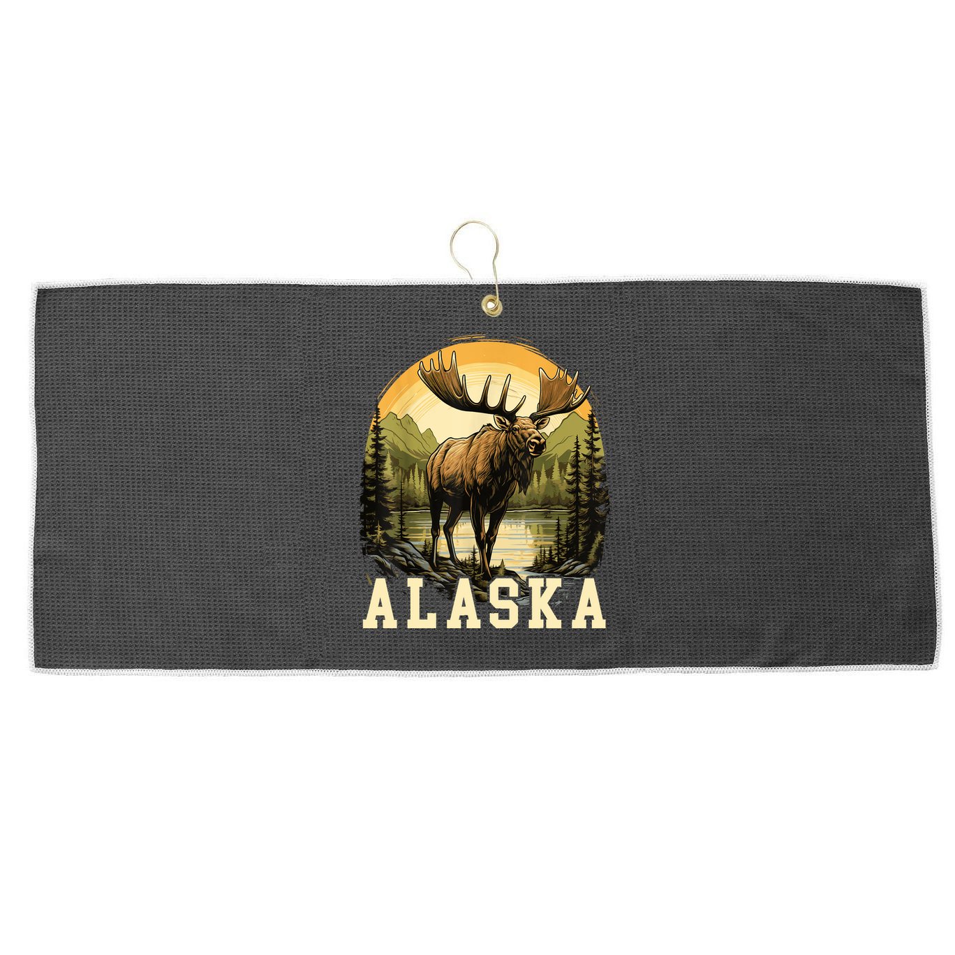 Glacier Mountain Landscape Alaskan Wildlife Alaska Moose Large Microfiber Waffle Golf Towel