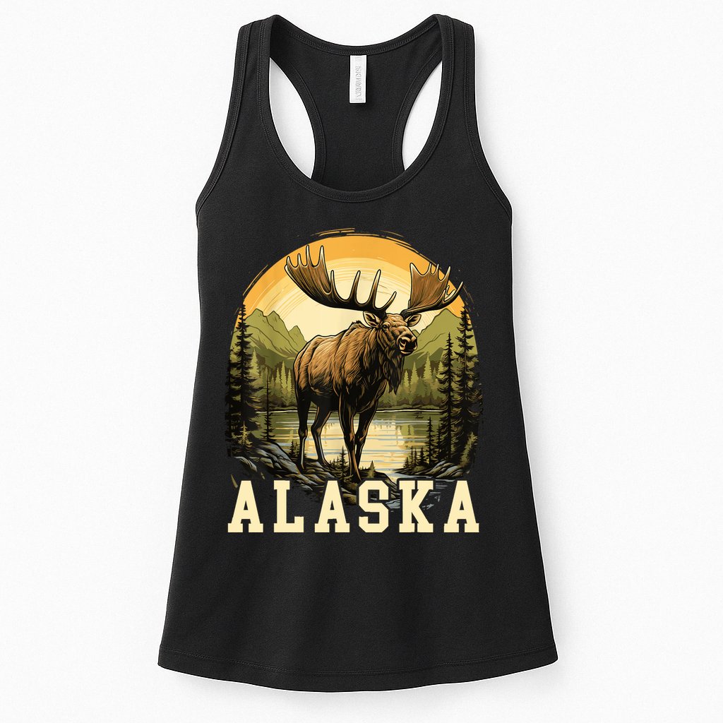 Glacier Mountain Landscape Alaskan Wildlife Alaska Moose Womens Tank Top