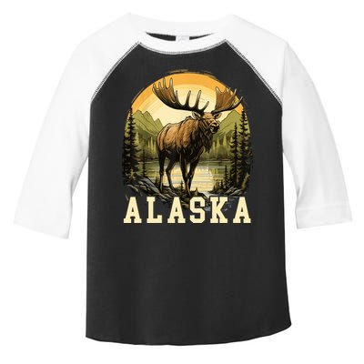 Glacier Mountain Landscape Alaskan Wildlife Alaska Moose Toddler Fine Jersey T-Shirt