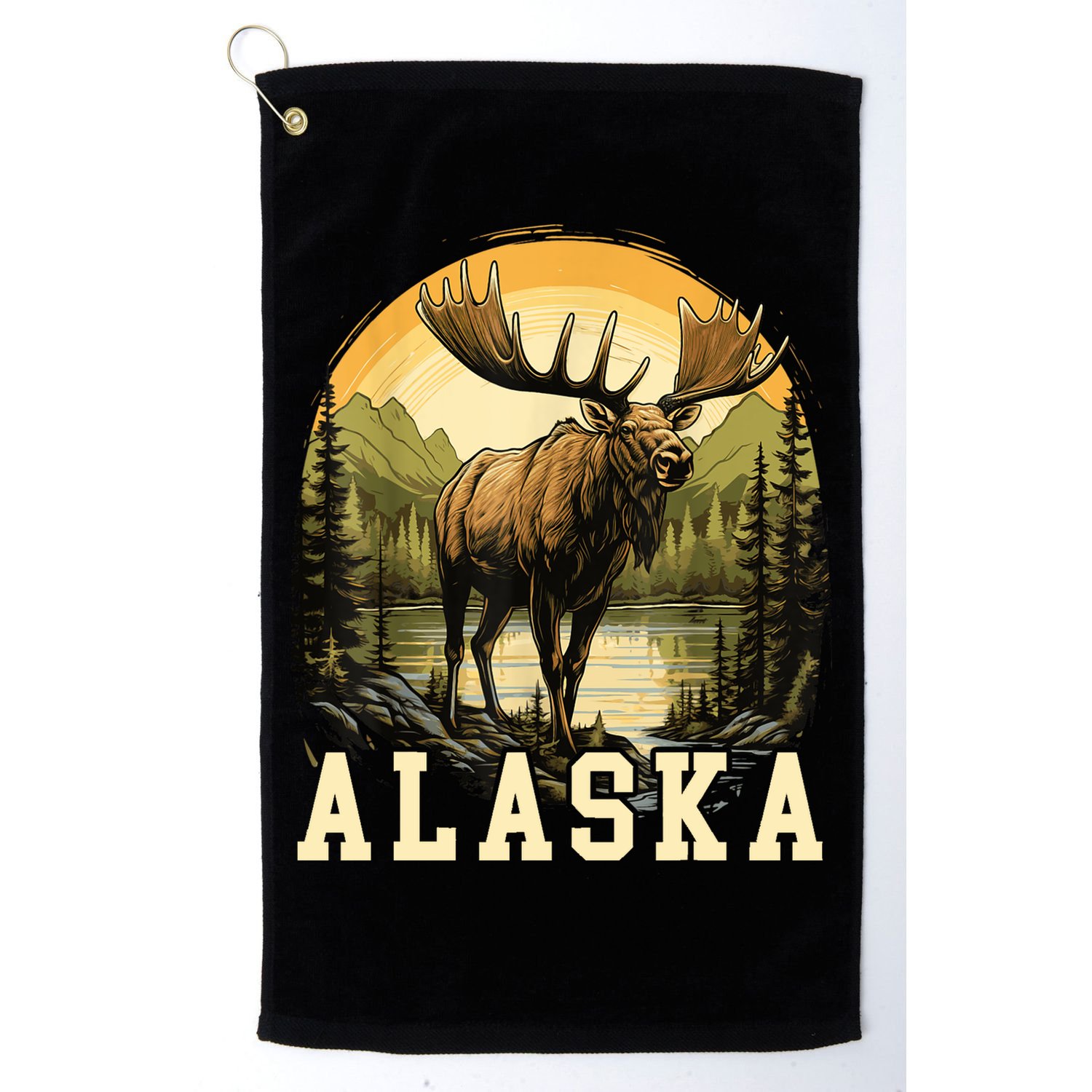 Glacier Mountain Landscape Alaskan Wildlife Alaska Moose Golf Towel