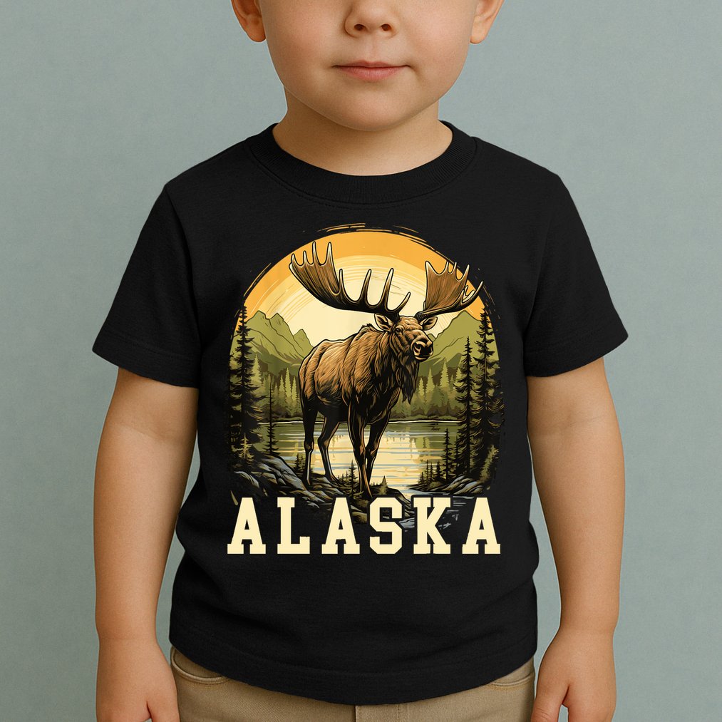 Glacier Mountain Landscape Alaskan Wildlife Alaska Moose Toddler T-Shirt