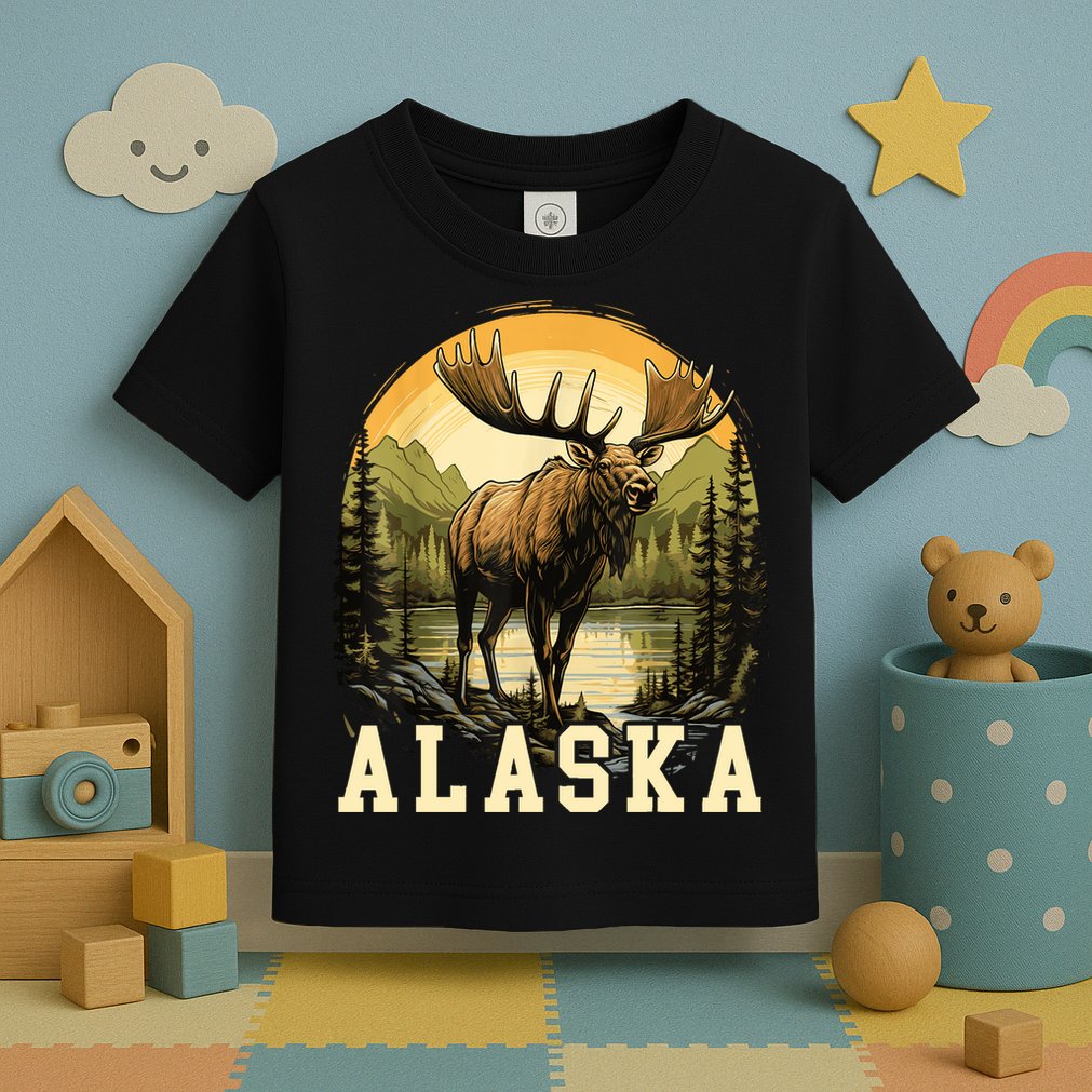 Glacier Mountain Landscape Alaskan Wildlife Alaska Moose Toddler T-Shirt