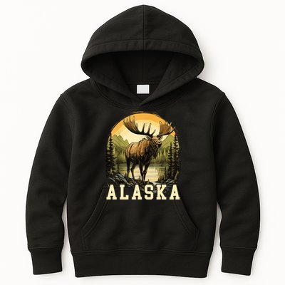 Glacier Mountain Landscape Alaskan Wildlife Alaska Moose Kids Hoodie