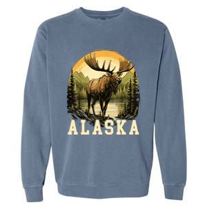 Glacier Mountain Landscape Alaskan Wildlife Alaska Moose Garment-Dyed Sweatshirt