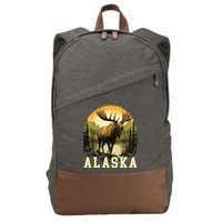 Glacier Mountain Landscape Alaskan Wildlife Alaska Moose Cotton Canvas Backpack
