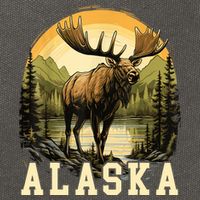 Glacier Mountain Landscape Alaskan Wildlife Alaska Moose Cotton Canvas Backpack
