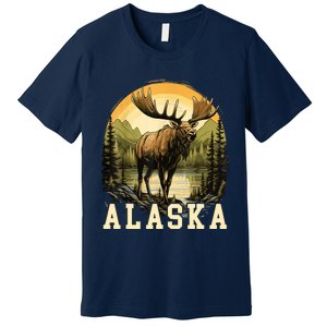 Glacier Mountain Landscape Alaskan Wildlife Alaska Moose Premium T-Shirt