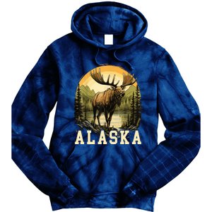 Glacier Mountain Landscape Alaskan Wildlife Alaska Moose Tie Dye Hoodie