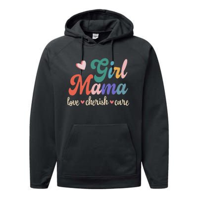 Girl Mama Love Cherish Care Family Performance Fleece Hoodie