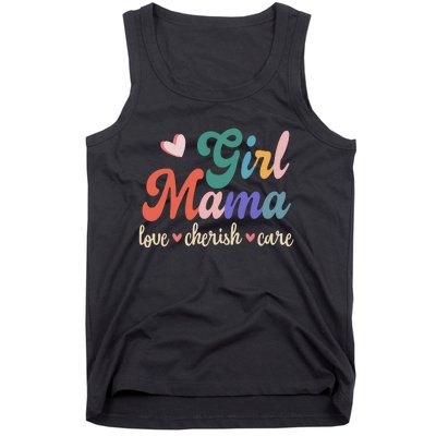 Girl Mama Love Cherish Care Family Tank Top