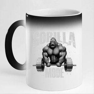 Gorilla Mode Lifting Weights Gym Workout Beast Motivation Meaningful Gift 11oz Black Color Changing Mug